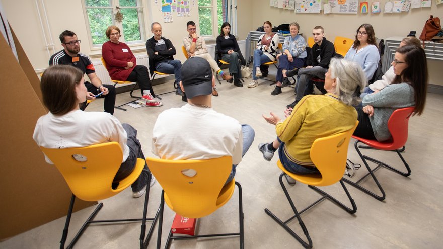 Dialogrunde in den Beruflichen Schulen Hermannswerder